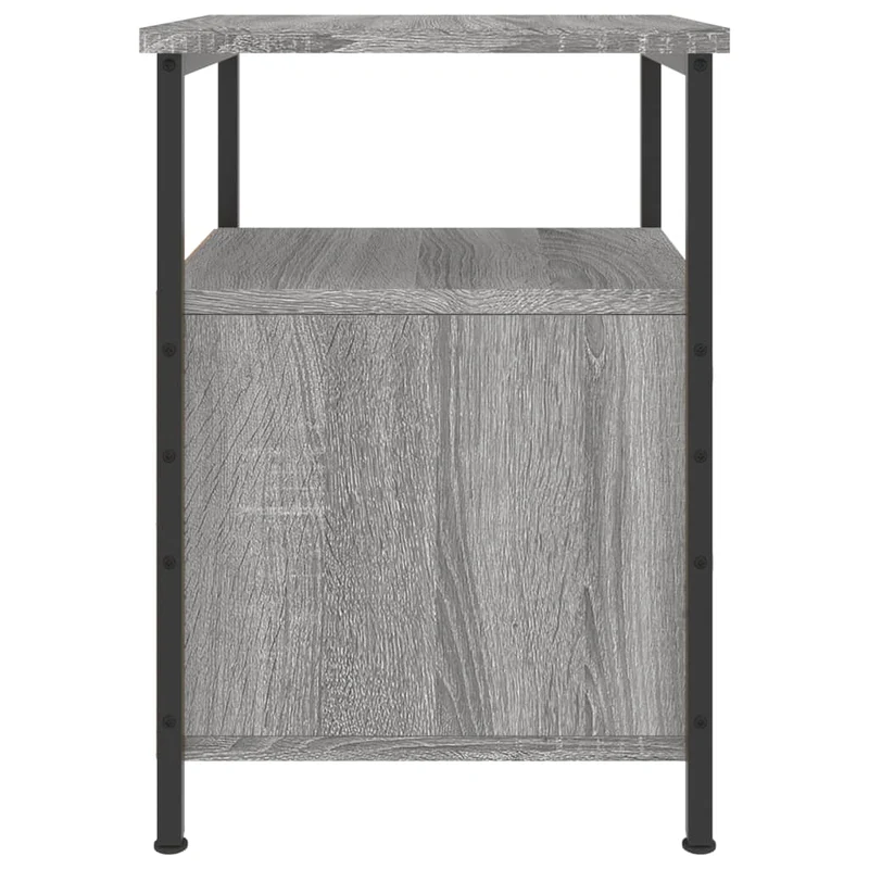 Table de chevet avec deux tiroirs et étagère 34 x 35,5 x 50 cm bois d'ingénierie gris DEC034587