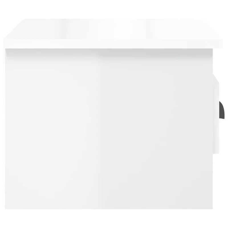 Table de chevet murale avec tiroir 41,5 x 36 x 28 cm bois d'ingénierie blanc brilliant DEC034237