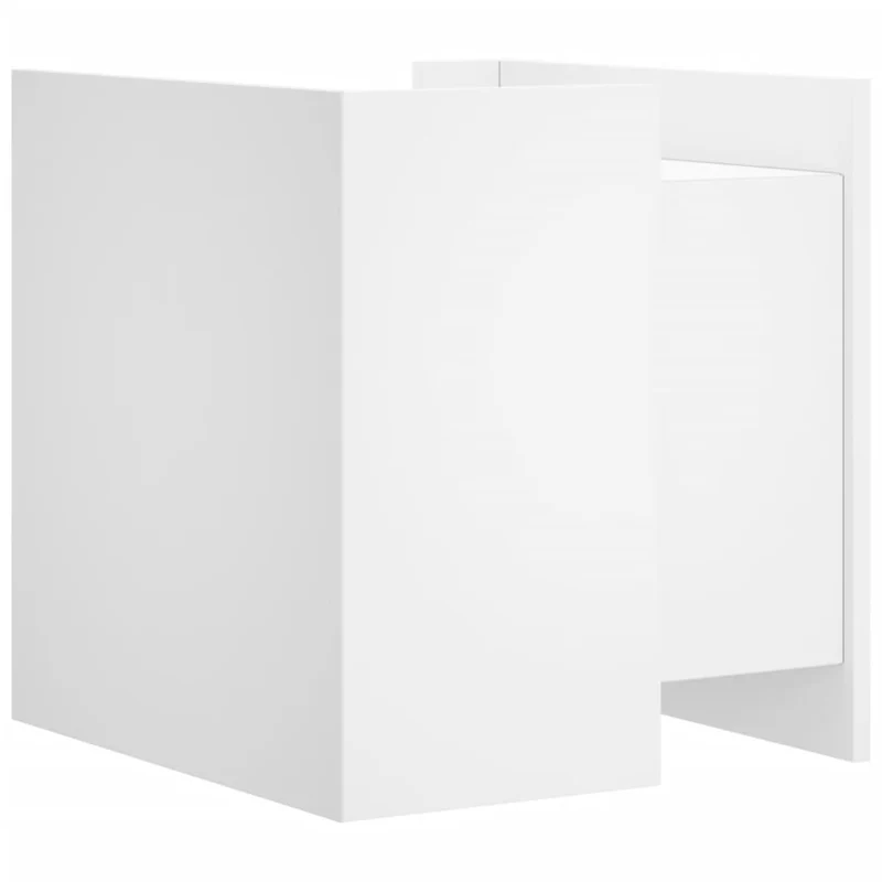 Table de chevet avec tiroir et étagère 45 x 50 x 50 cm bois d’ingénierie blanc DEC033408