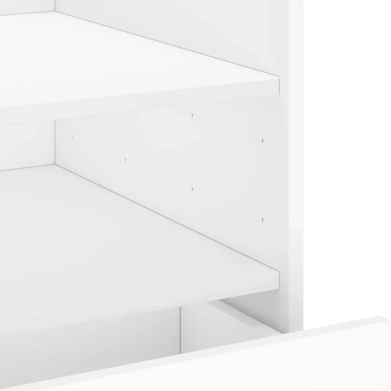 Table de chevet avec tiroir et étagère 45 x 50 x 50 cm bois d’ingénierie blanc DEC033408