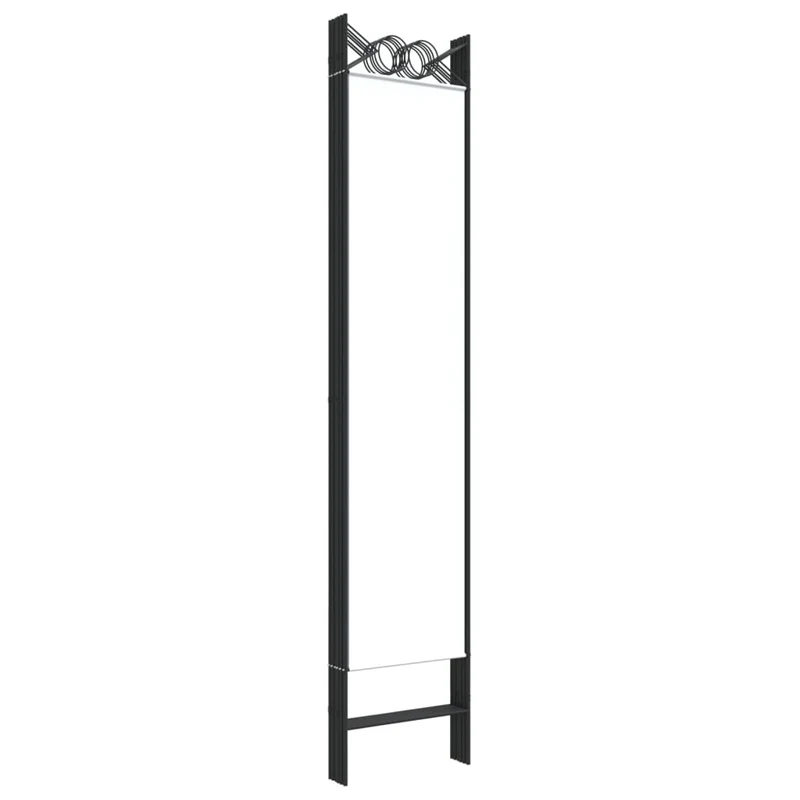 Paravent séparateur de pièce cloison 6 panneaux 240 x 200 cm tissu blanc et fer DEC031045