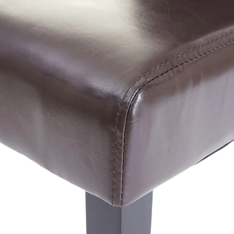 Lot de 6 chaises en synthétique marron pieds en bois foncé CDS04644