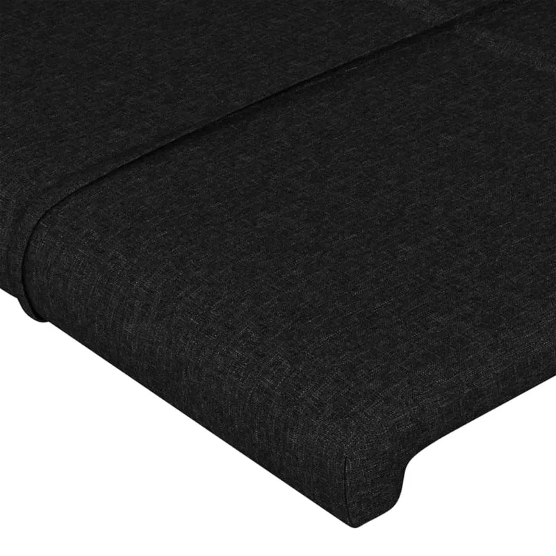 Tête de lit accessoire couchage chambre à coucher meuble à LED 93 x 16 x 78/88 cm tissu noir TDL0200514