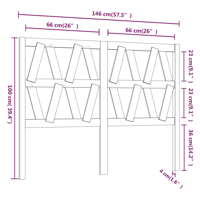 Tête de lit accessoire couchage chambre à coucher meuble 146 x 4 x 100 cm bois de pin massif TDL0206692