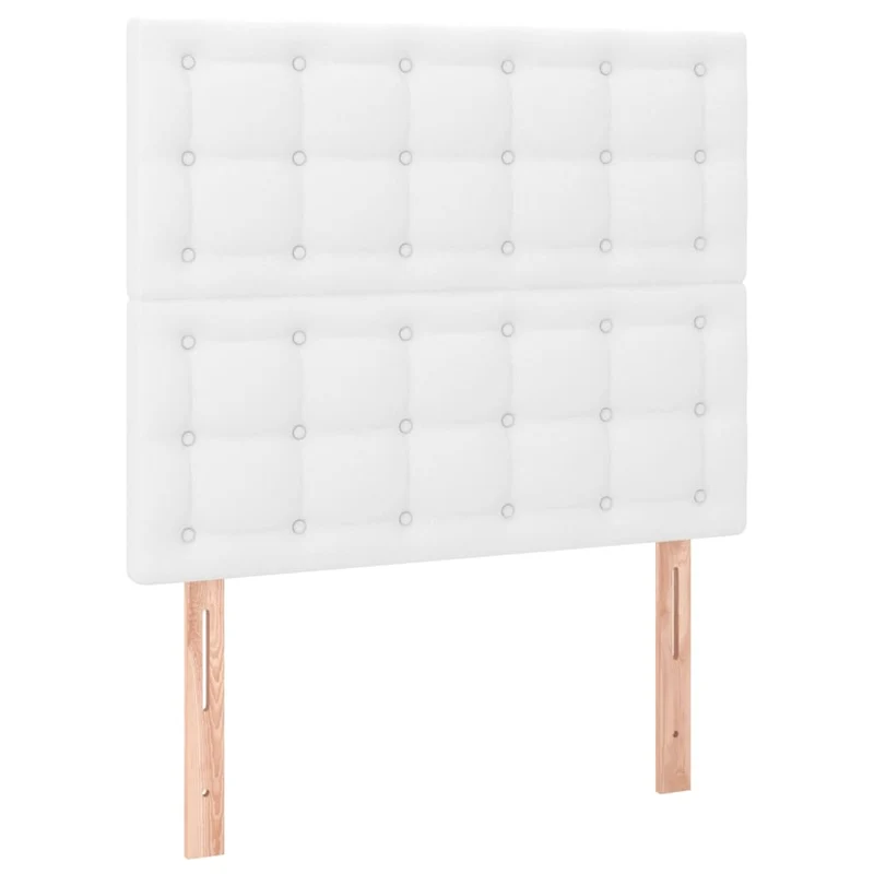 Tête de lit accessoire couchage chambre à coucher meuble 2 parties 90 x 5 x 78/88 cm synthétique blanc TDL0206580