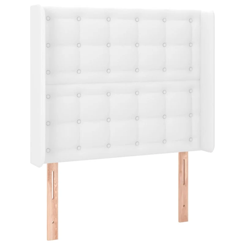 Tête de lit accessoire couchage chambre à coucher meuble avec rebord latéral 93 x 16 x 118/128 cm synthétique blanc TDL0205767