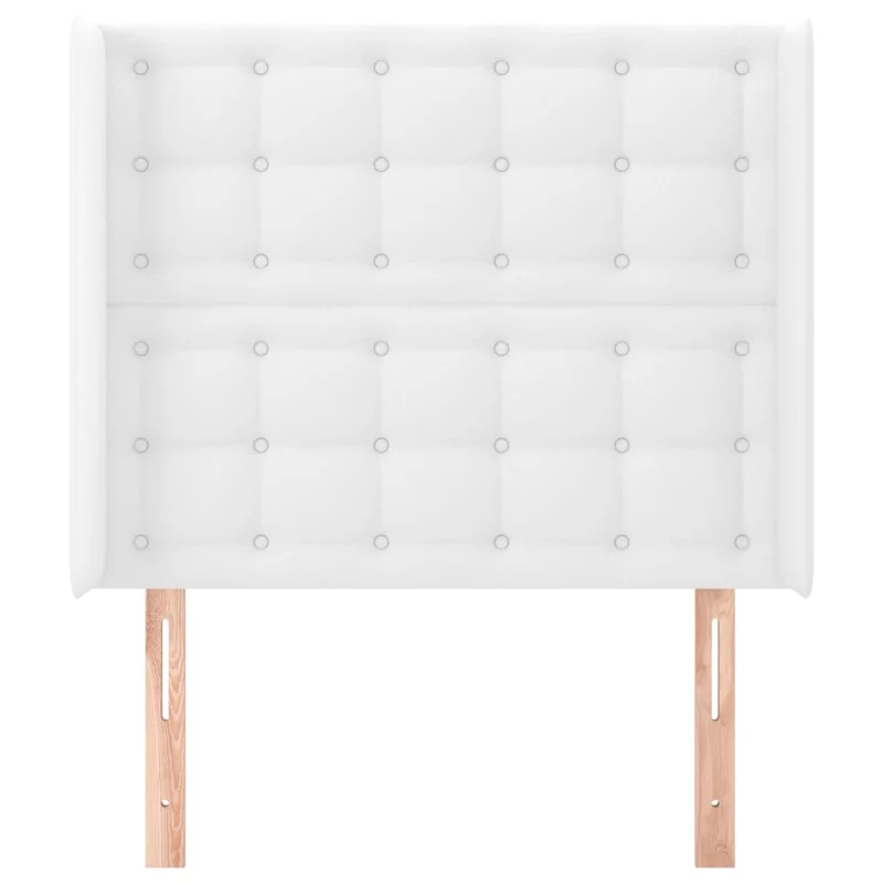 Tête de lit accessoire couchage chambre à coucher meuble avec rebord latéral 93 x 16 x 118/128 cm synthétique blanc TDL0205767