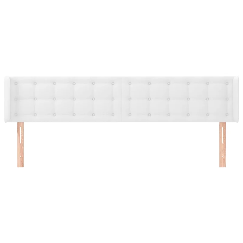 Tête de lit accessoire couchage chambre à coucher meuble avec rebord latéral 183 x 16 x 78/88 cm synthétique blanc TDL0205787