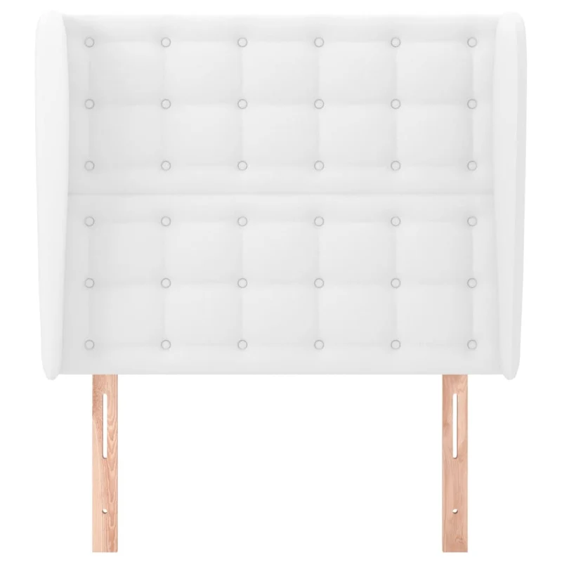 Tête de lit accessoire couchage chambre à coucher meuble avec rebord latéral 93 x 23 x 118/128 cm synthétique blanc TDL0205762