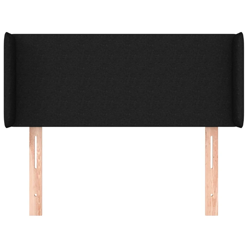 Tête de lit accessoire couchage chambre à coucher meuble avec rebord latéral 93 x 16 x 78/88 cm tissu noir TDL0204405