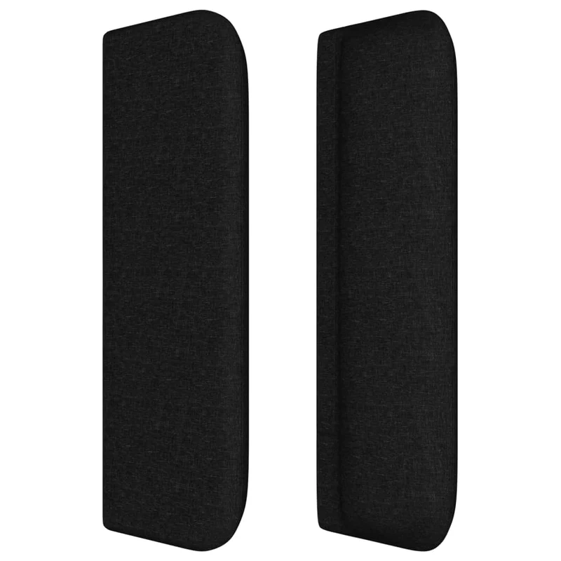 Tête de lit accessoire couchage chambre à coucher meuble avec rebord latéral 83 x 16 x 78/88 cm tissu noir TDL0204447