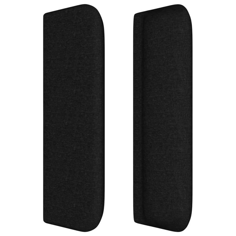Tête de lit accessoire couchage chambre à coucher meuble avec rebord latéral 163 x 16 x 78/88 cm tissu noir TDL0204535