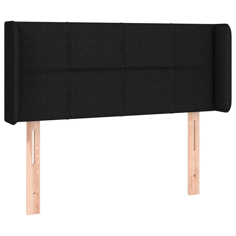 Tête de lit accessoire couchage chambre à coucher meuble avec rebord latéral 103 x 16 x 78/88 cm tissu noir TDL0204621