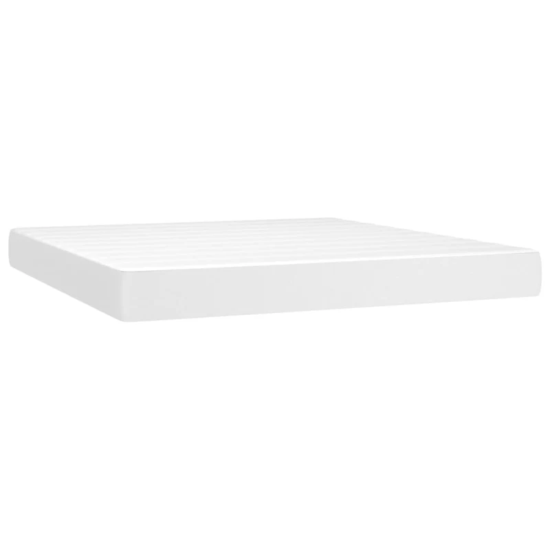 Cadre de lit LED avec sommier tête de lit matelas 180x200 cm synthétique blanc TDL0208720