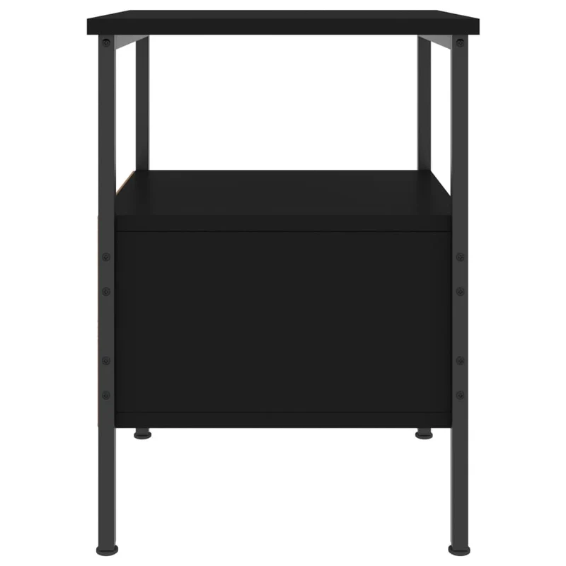 Table de chevet avec tiroir et étagère ouverte 34 x 36 x 50 cm bois d’ingénierie noir DEC034356