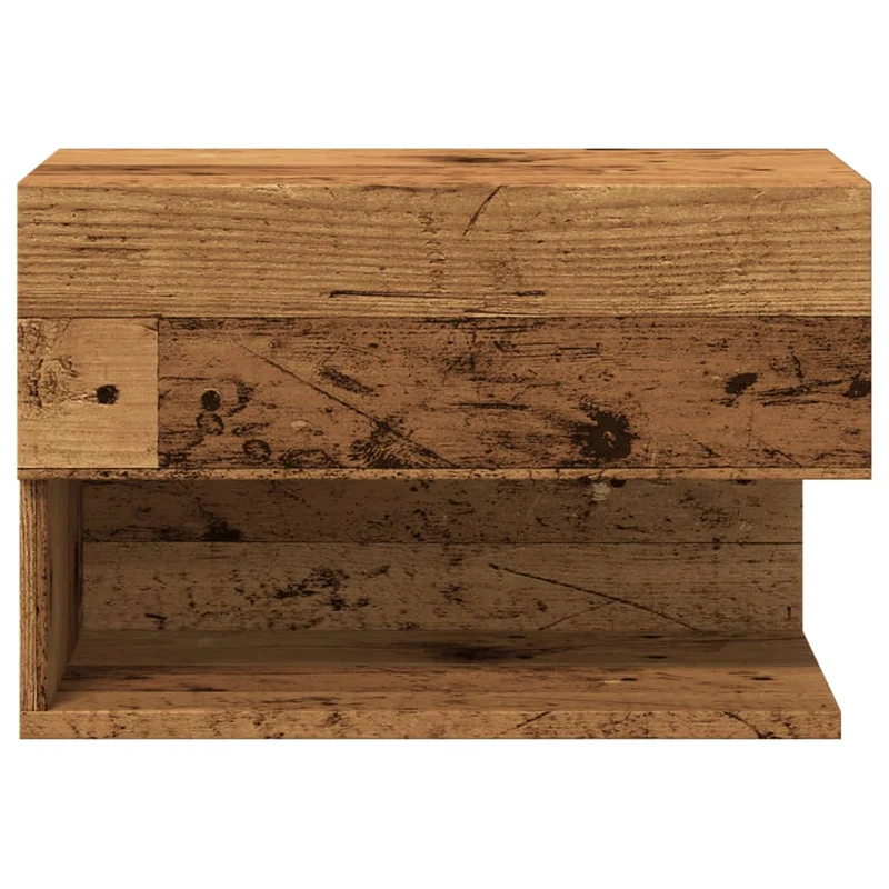 Table de chevet murale avec tiroir et étagère 46 x 29,5 x 30 cm bois d'ingénierie marron vieilli DEC034337
