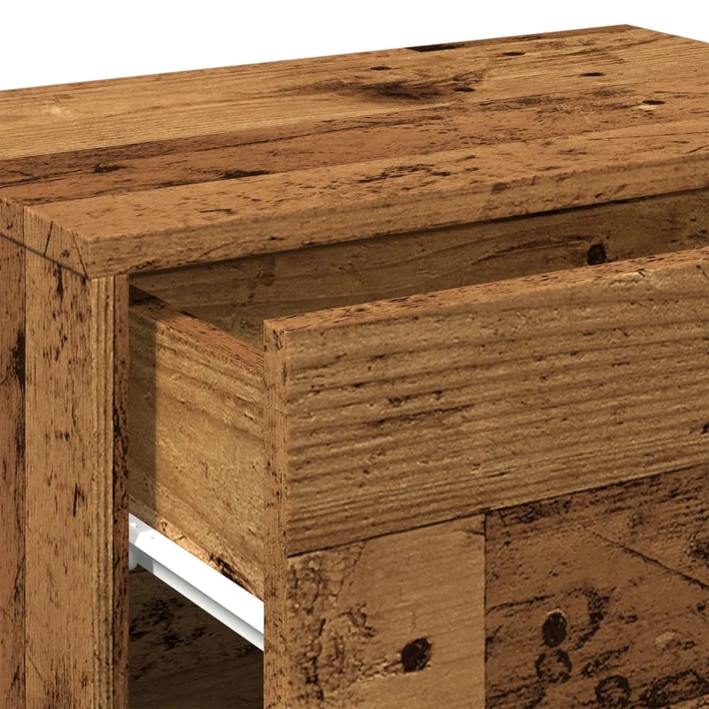 Table de chevet murale avec tiroir et étagère 46 x 29,5 x 30 cm bois d'ingénierie marron vieilli DEC034337