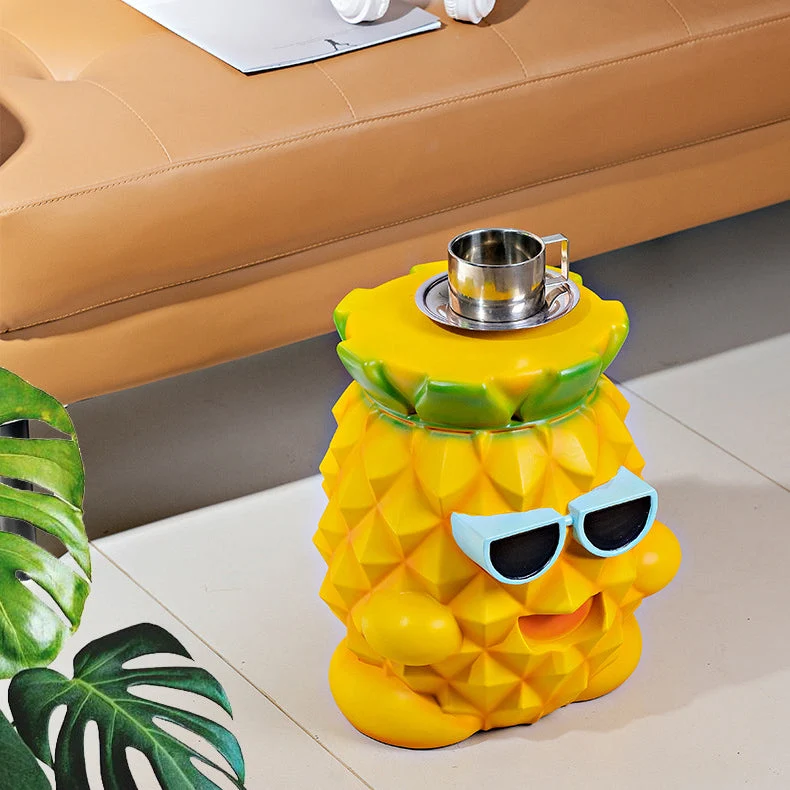 Contemporary Creative Pineapple Design Resin Kids Low Stool For Living Room