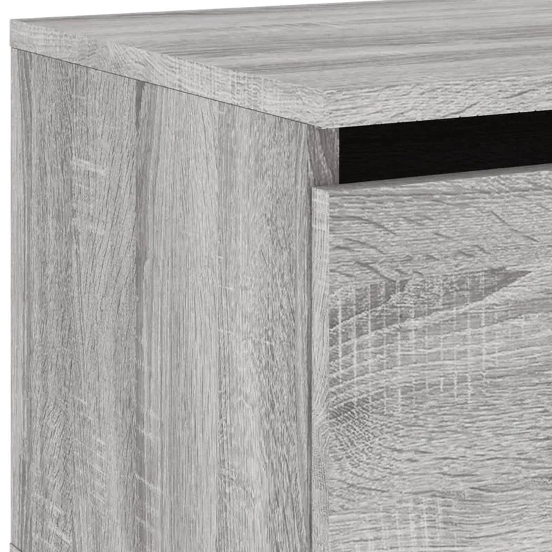 Table de chevet murale avec lumières LED et tiroir 50 x 36 x 30 cm en bois d'ingénierie gris DEC034210