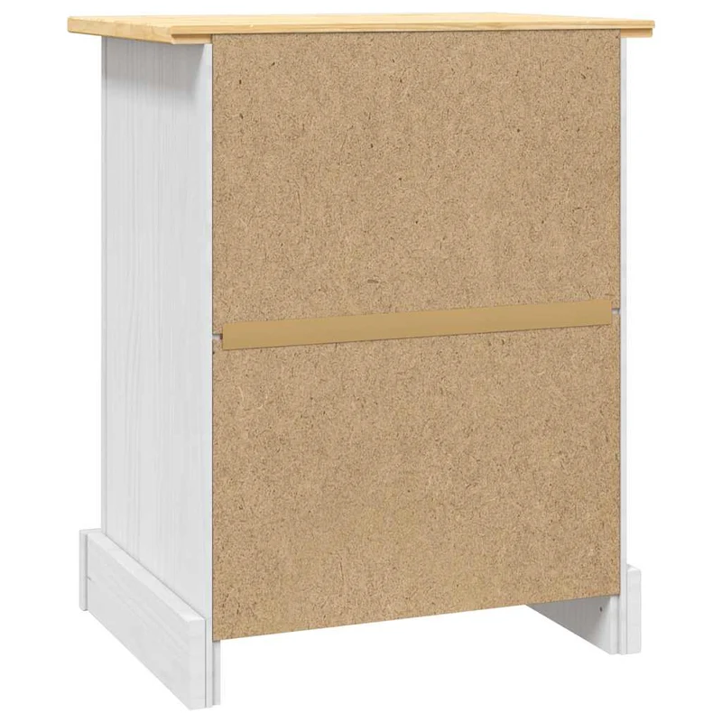 Table de chevet avec tiroir et compartiment avec porte 53 x 39 x 66 cm bois de pin massif blanc DEC033932