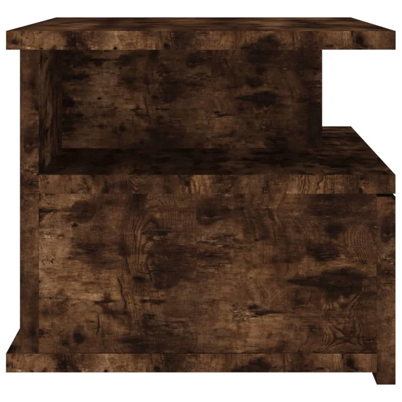 Table de chevet murale avec tiroir et étagères 40 x 31 x 27cm bois ingénierie marron DEC033921