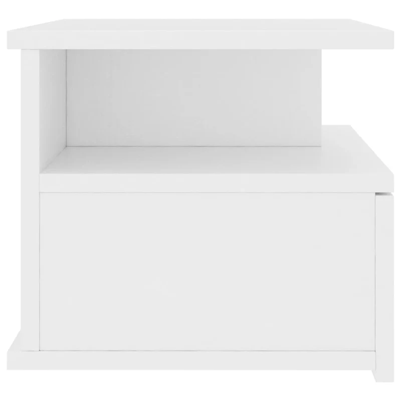 Table de chevet murale avec tiroir et compartiments 40 x 31 x 27 cm bois d'ingénierie blanc DEC033917