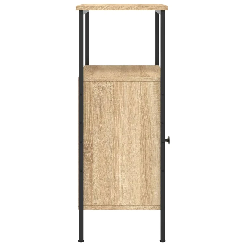 Table de chevet avec compartiment de rangement avec porte 41 x 31 x 80 cm bois d'ingénierie et fer DEC033874