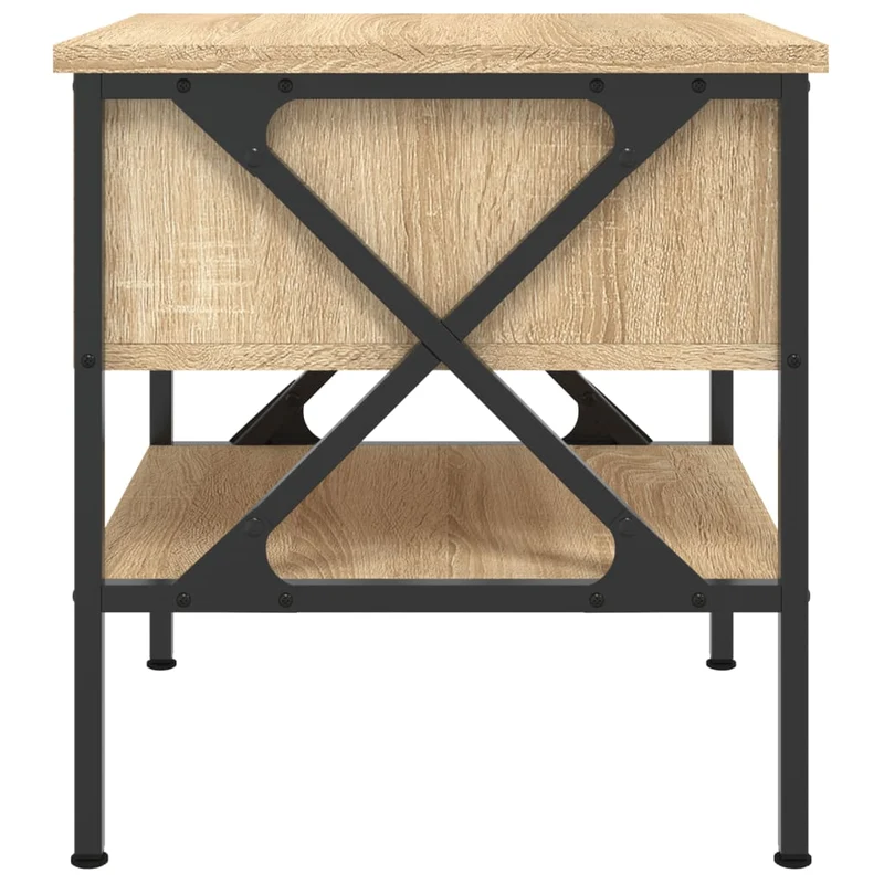 Table de chevet avec tiroir et étagère 40 x 42 x 45 cm bois d'ingénierie et fer DEC033868