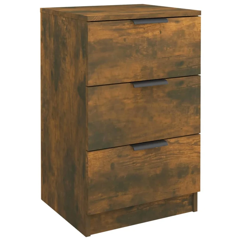 Table de chevet avec 3 tiroirs 40 x 36 x 65 cm bois d'ingénierie marron DEC033607