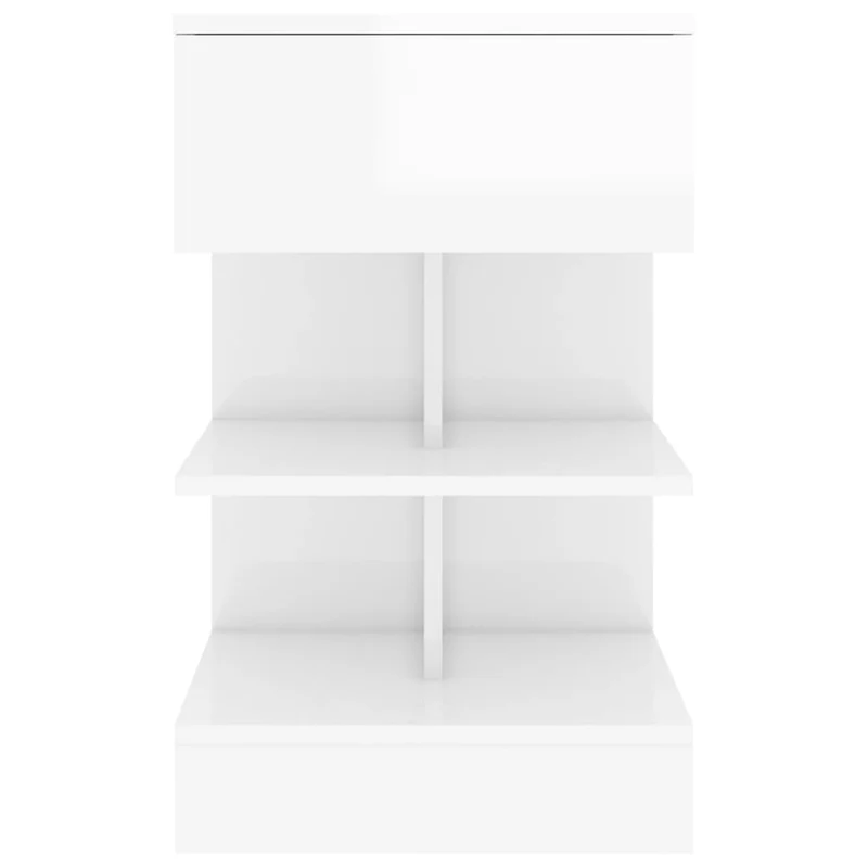 Table de chevet avec tiroir et étagères 40 x 35 x 65 cm bois d’ingénierie blanc DEC033477