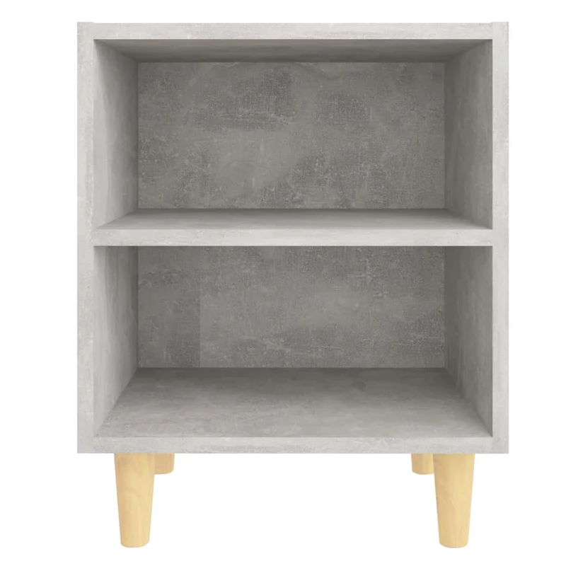 Table de chevet avec compartiments ouverts avec pieds en bois 40 x 30 x 50 cm bois d'ingénierie gris DEC033212
