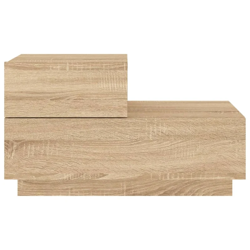 Table de chevet avec lumières LED et tiroirs 70 x 36 x 40,5 cm bois d'ingénierie couleur chêne DEC033188