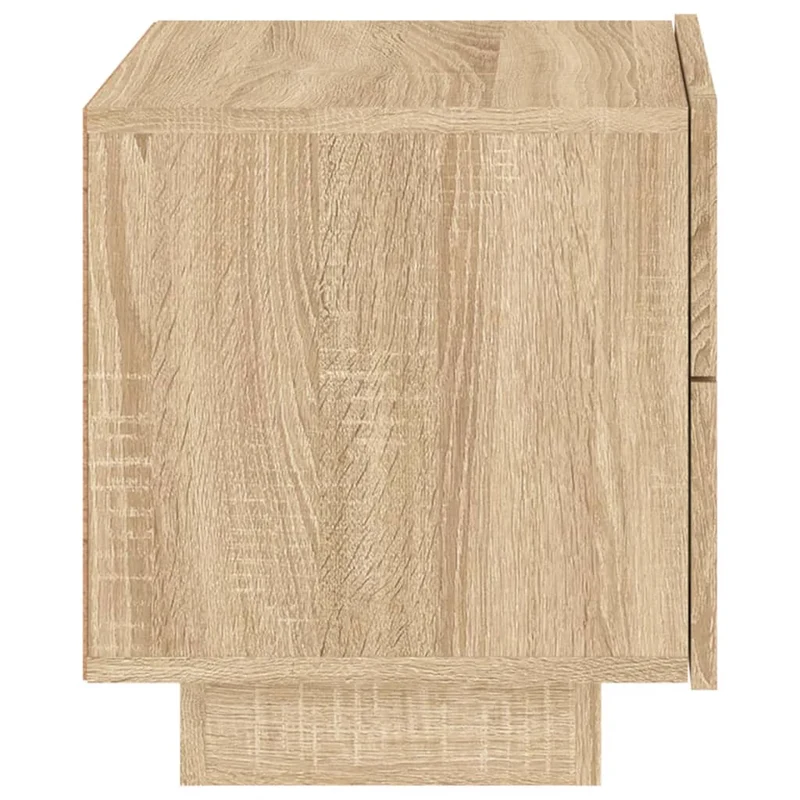 Table de chevet avec lumières LED et tiroirs 70 x 36 x 40,5 cm bois d'ingénierie couleur chêne DEC033188