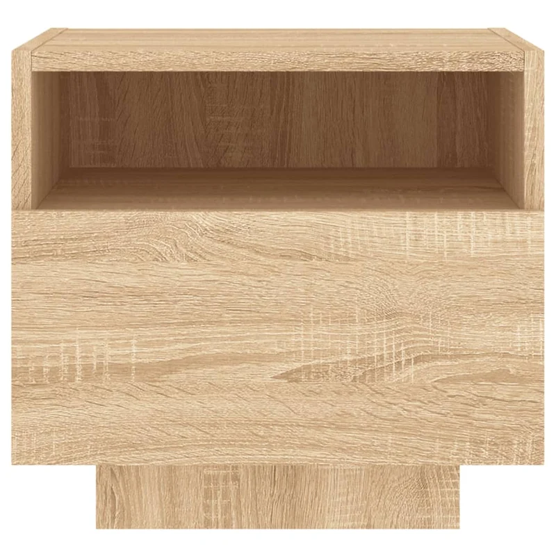 Table de chevet avec lumières LED et tiroir 40 x 39 x 37 cm en bois d'ingénierie DEC033185