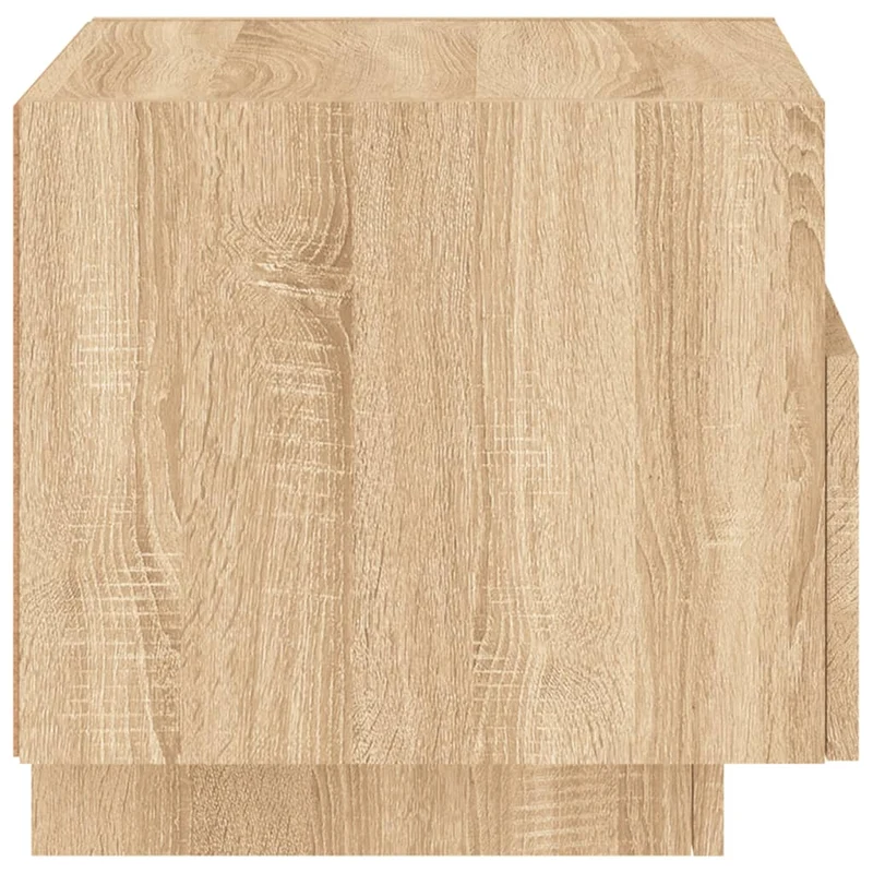 Table de chevet avec lumières LED et tiroir 40 x 39 x 37 cm en bois d'ingénierie DEC033185