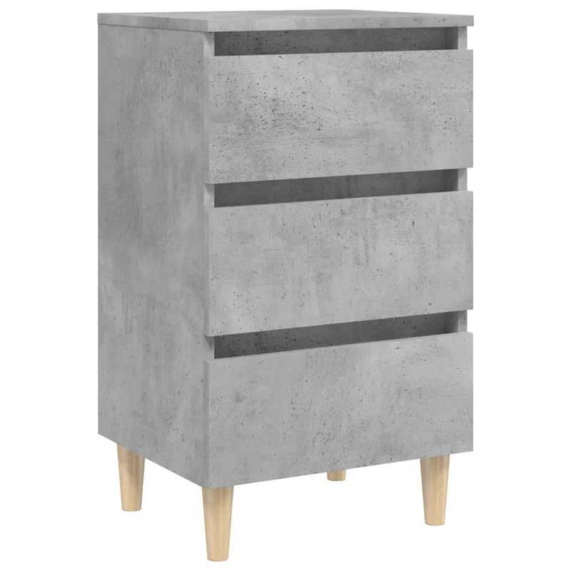 Lot de 2 tables de chevet avec 3 tiroirs 40 x 35 x 69cm bois d'ingénierie gris DEC035946