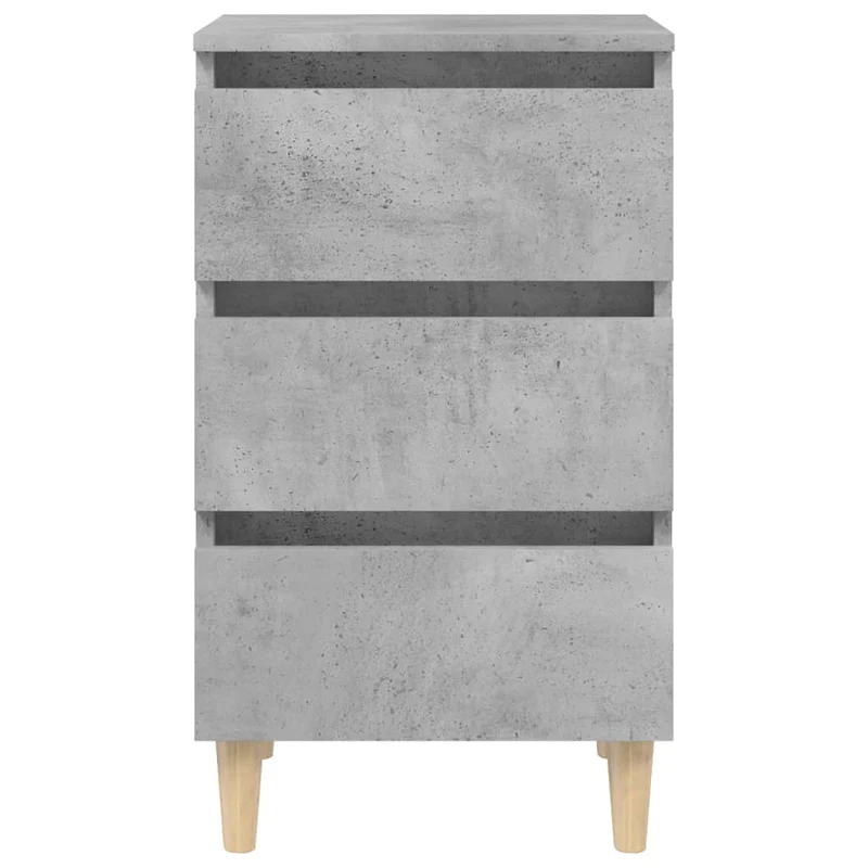 Lot de 2 tables de chevet avec 3 tiroirs 40 x 35 x 69cm bois d'ingénierie gris DEC035946