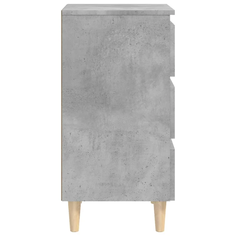 Lot de 2 tables de chevet avec 3 tiroirs 40 x 35 x 69cm bois d'ingénierie gris DEC035946