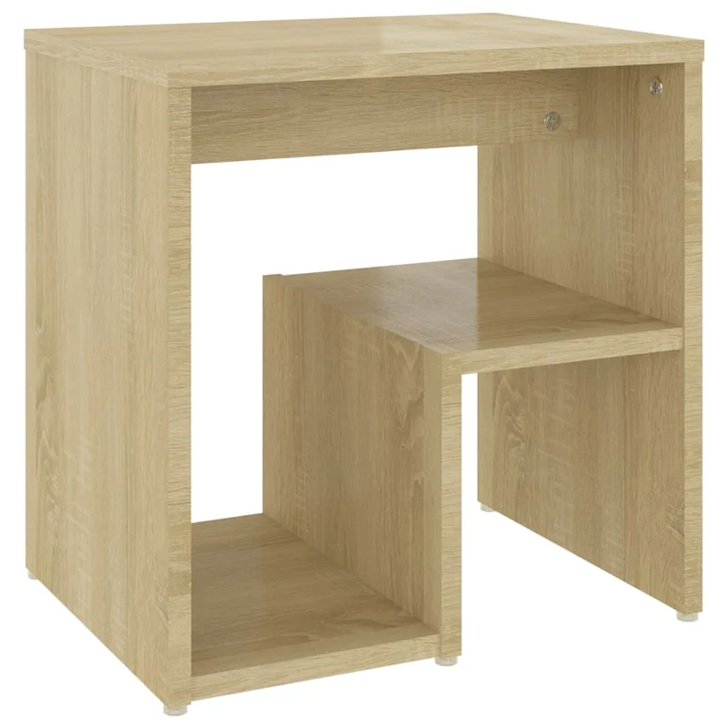 Lot de 2 tables de chevet avec étagère 40 x 30 x 40cm bois d'ingénierie couleur chêne DEC035878