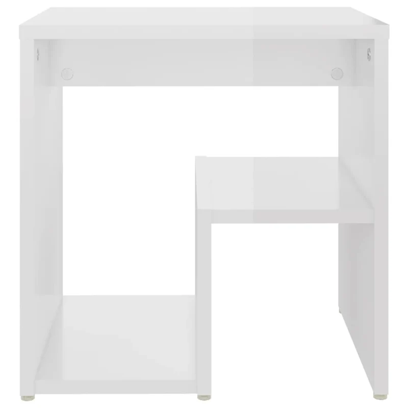 Lot de 2 tables de chevet avec étagère 40 x 30 x 40cm bois ingénierie blanc DEC035787