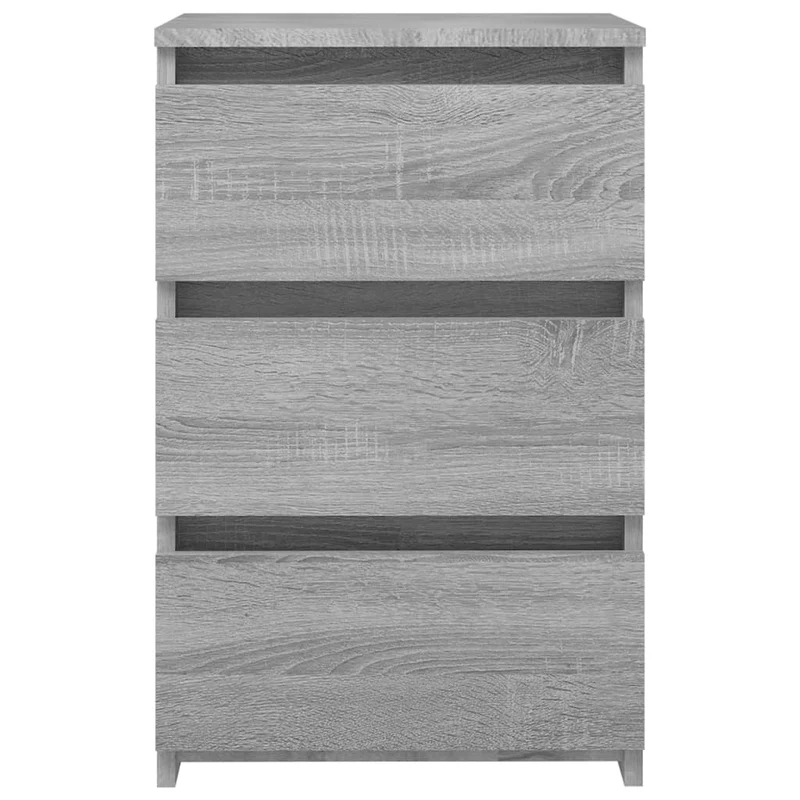 Lot de 2 tables de chevet avec 3 tiroirs 40 x 35 x 62,5cm bois ingénierie gris DEC035705