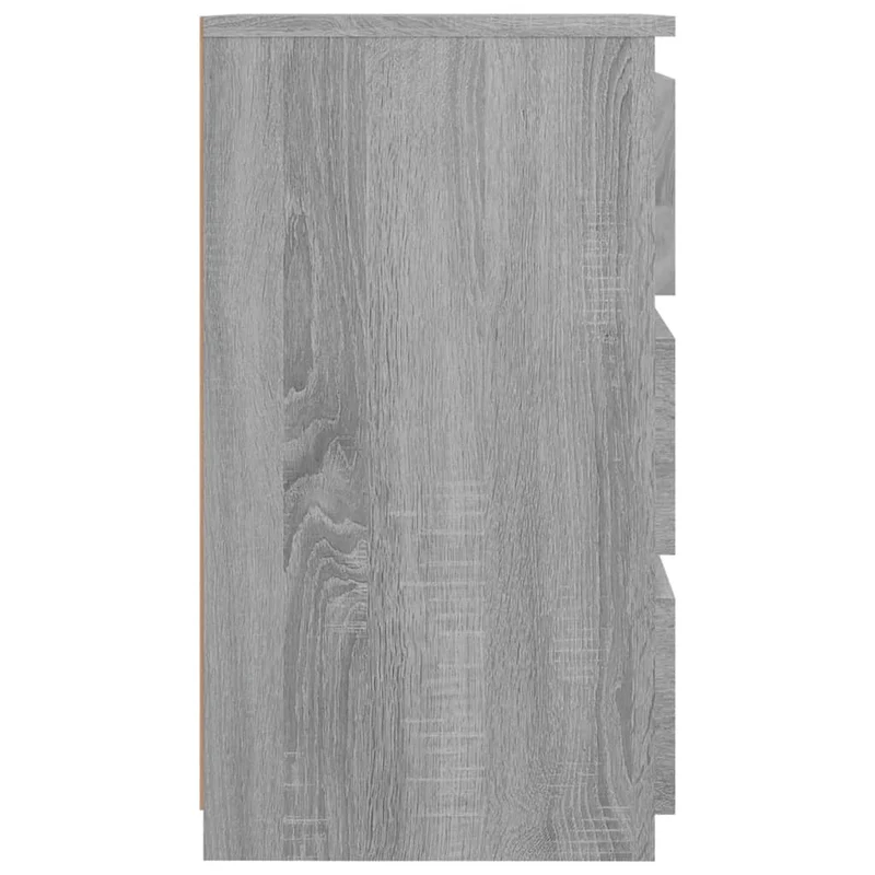 Lot de 2 tables de chevet avec 3 tiroirs 40 x 35 x 62,5cm bois ingénierie gris DEC035705