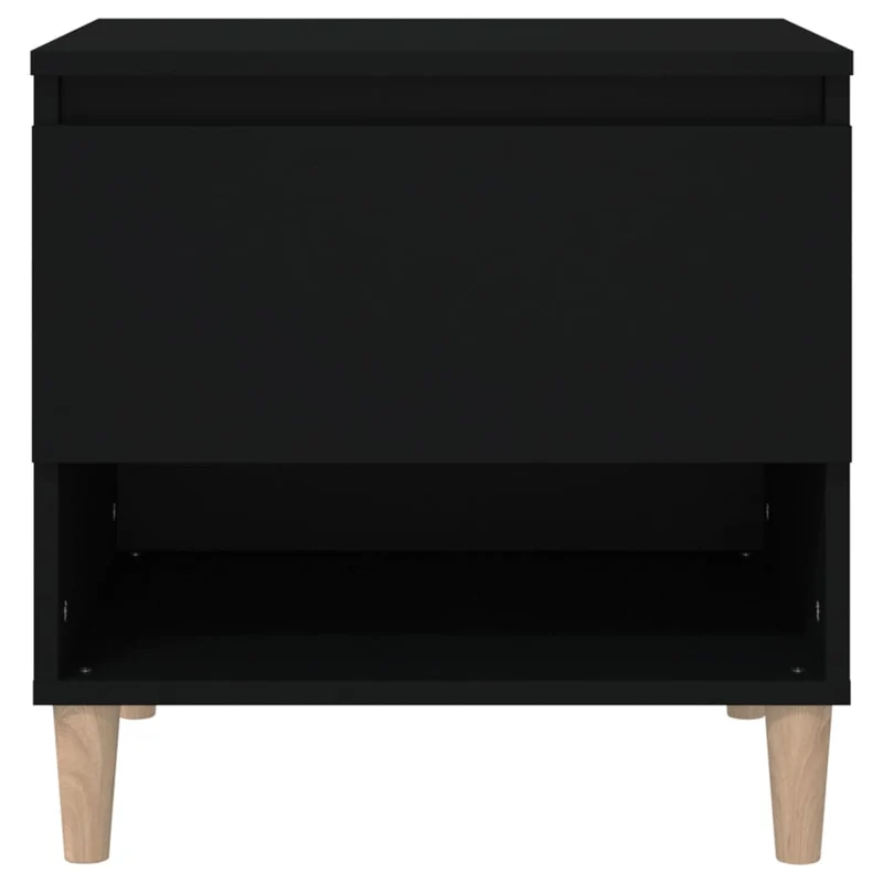 Lot de 2 tables de chevet avec tiroir et compartiment ouvert 50 x 46 x 50 cm bois d’ingénierie noir DEC035608