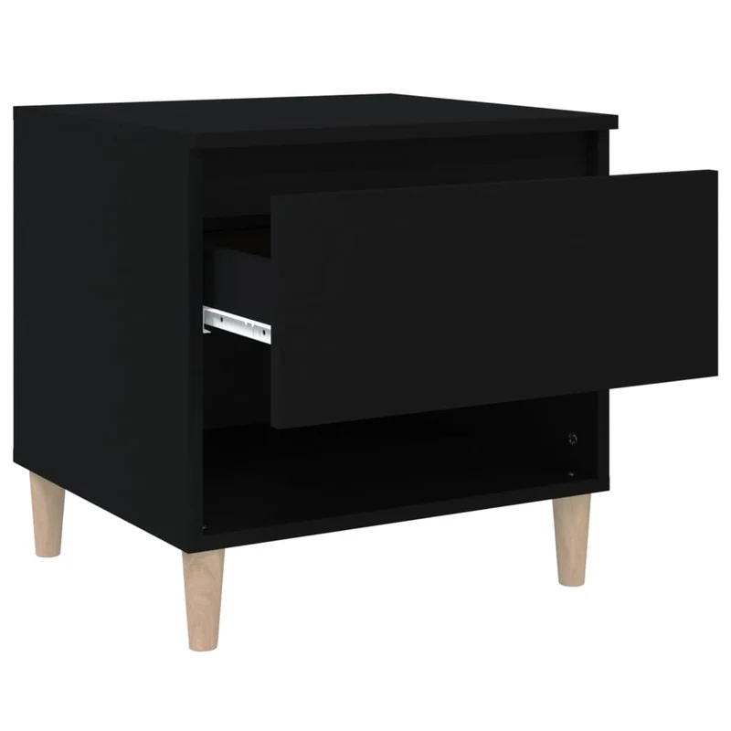 Lot de 2 tables de chevet avec tiroir et compartiment ouvert 50 x 46 x 50 cm bois d’ingénierie noir DEC035608