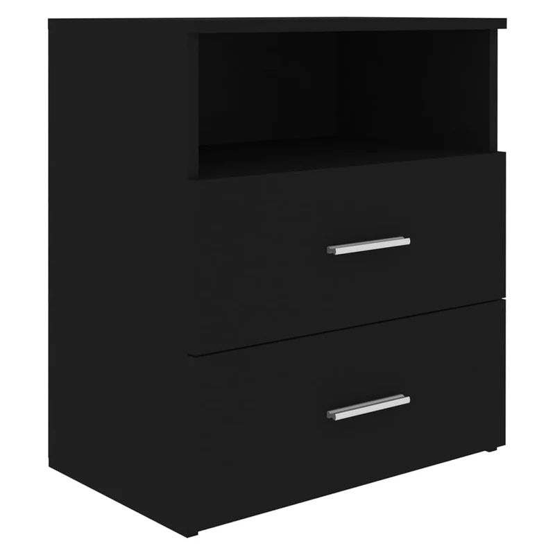 Lot de 2 tables de chevet avec tiroir et compartiment ouvert 50 x 32 x 60 cm bois d'ingénierie noir DEC035602