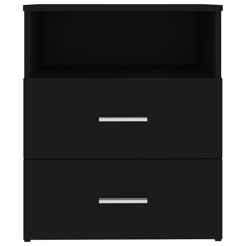 Lot de 2 tables de chevet avec tiroir et compartiment ouvert 50 x 32 x 60 cm bois d'ingénierie noir DEC035602