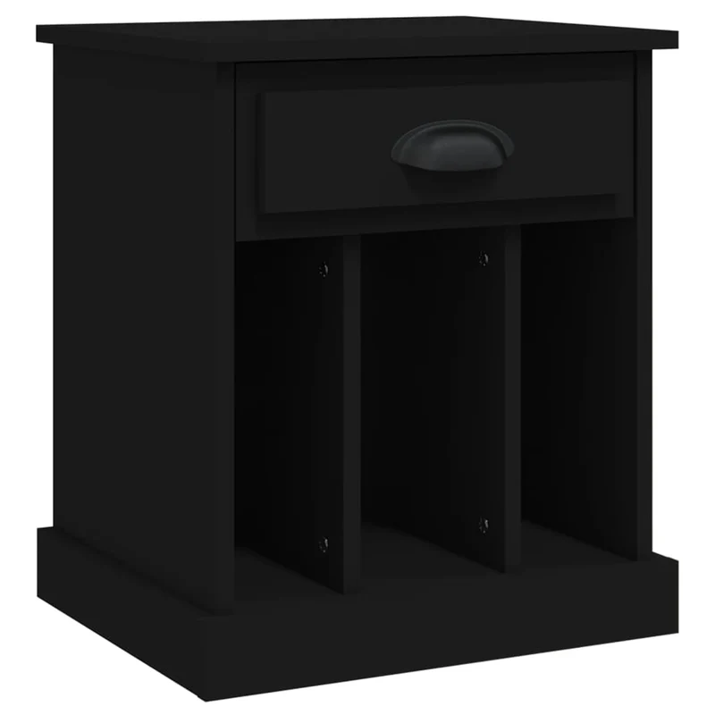 Lot de 2 tables de chevet avec tiroir et 3 compartiments 43 x 36 x 50 cm bois d'ingénierie noir DEC035596
