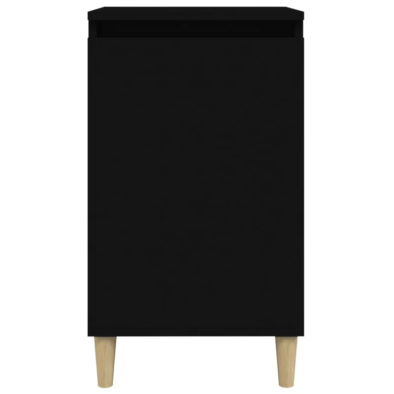 Lot de 2 tables de chevet avec compartiment avec porte 40 x 35 x 70 cm bois d'ingénierie noir DEC035568