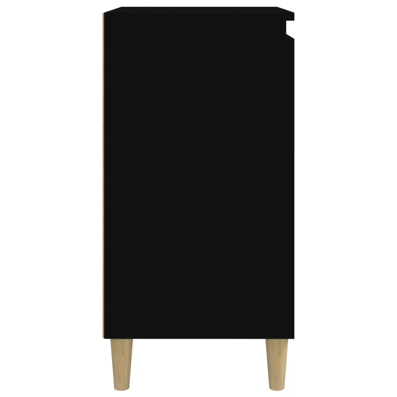 Lot de 2 tables de chevet avec compartiment avec porte 40 x 35 x 70 cm bois d'ingénierie noir DEC035568