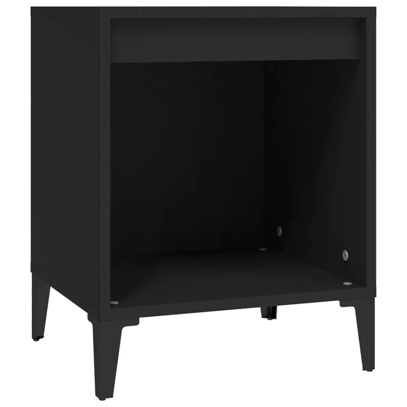 Lot de 2 tables de chevet avec compartiment ouvert 40 x 35 x 50 cm bois d'ingénierie noir DEC035544